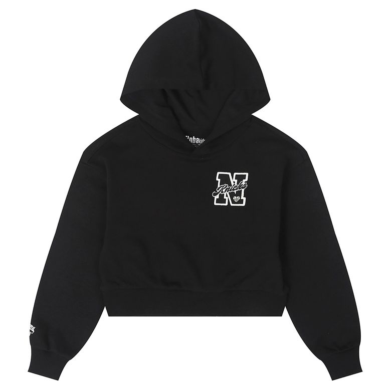 NYK 여아 크롭 오버핏 후드티셔츠(K253TH650P) 블랙