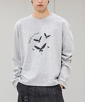 톤보 롱 슬리브 [멜란지 그레이]