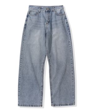 (우먼) 스트레이트 데님 팬츠_워시드 블루