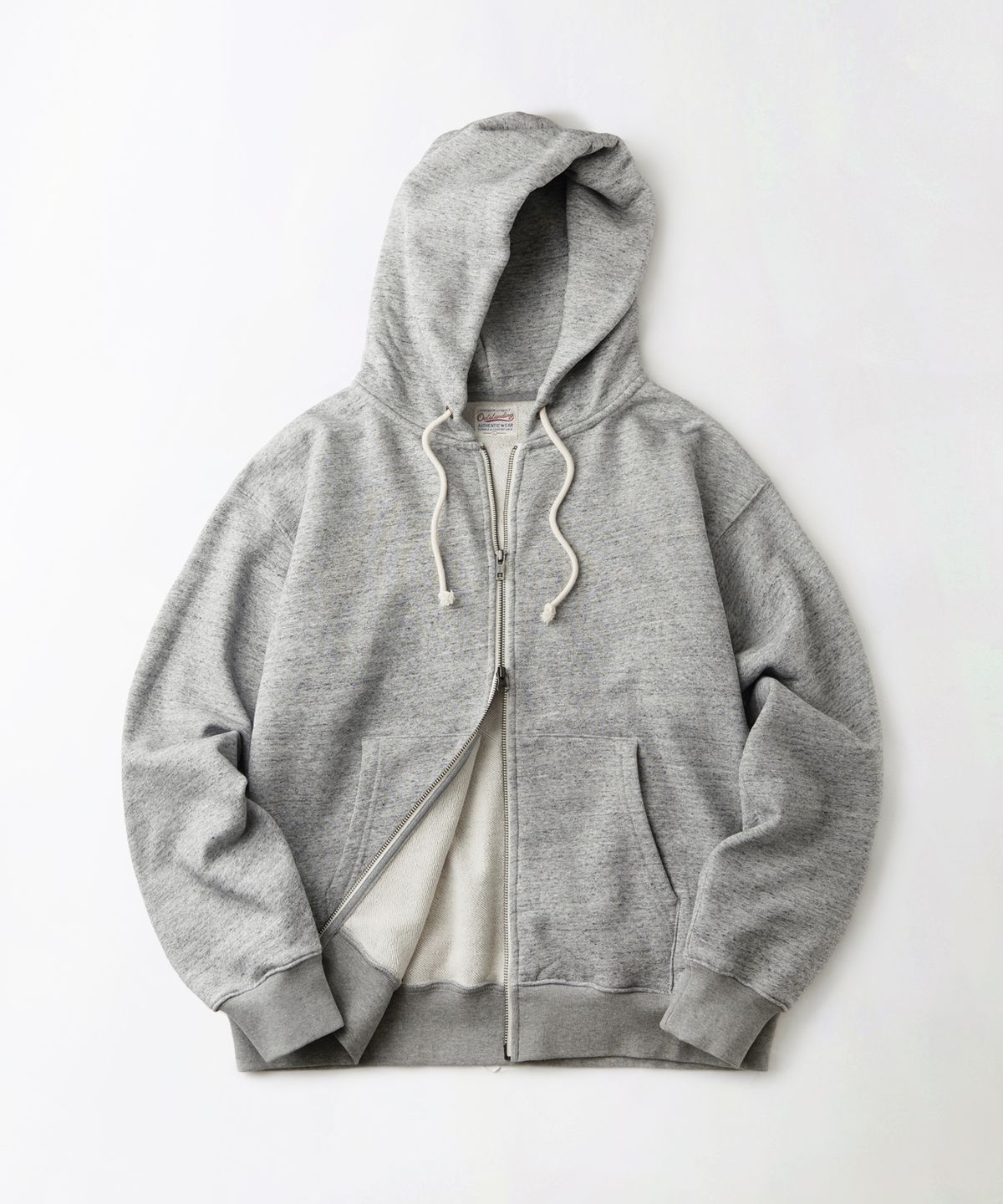 아웃스탠딩(OUTSTANDING) AUTHENTIC COMFORT HOOD ZIP SWEAT_HEATHER GRAY
