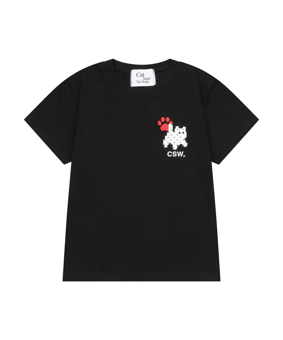 캣세이브더월드(CATSAVETHEWORLD) 키리 풋 스탬프 반팔 티 (3컬러)