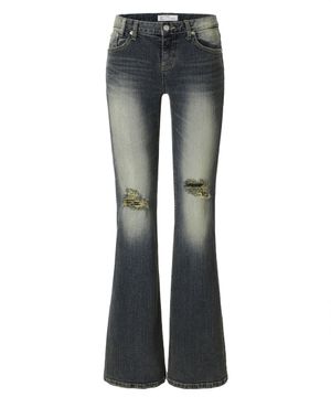 Sage Distressed Bootcut Jeans (blue)