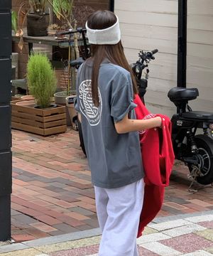 275g Heavy Cotton Circle Hearttrack Pigment T Shirt_Charcoal