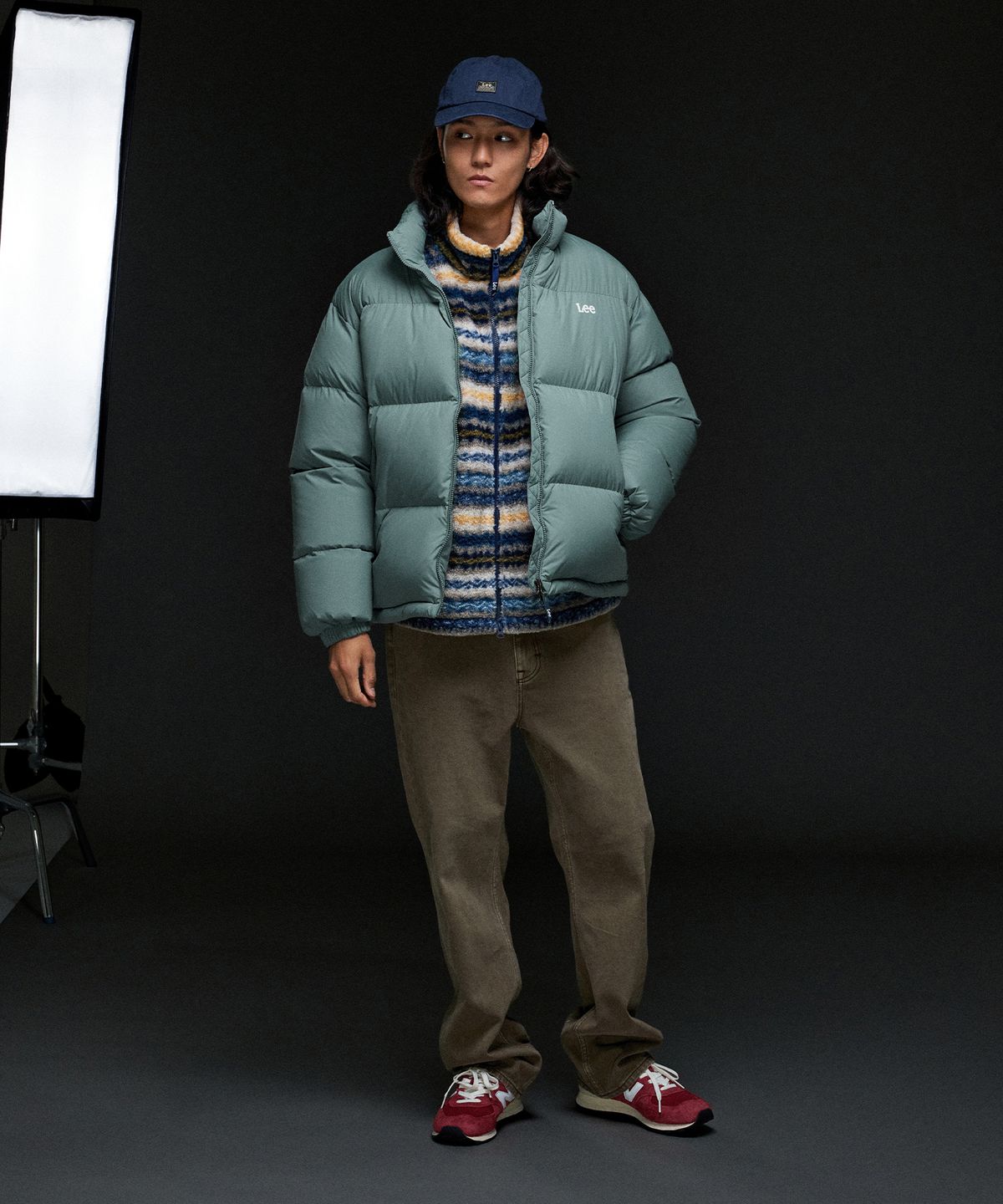 리(LEE) 맨 스트레이트핏 데님 팬츠 브라운