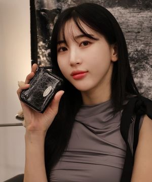 조이 지퍼 카드지갑 블랙 [소가죽]