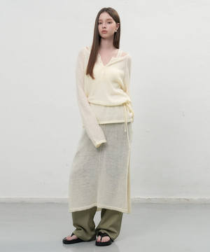 울 시스루 레이어드 원피스 [CREAM] / WBE3L15501