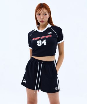 94 풋볼 크롭 저지 티셔츠 (BLACK)