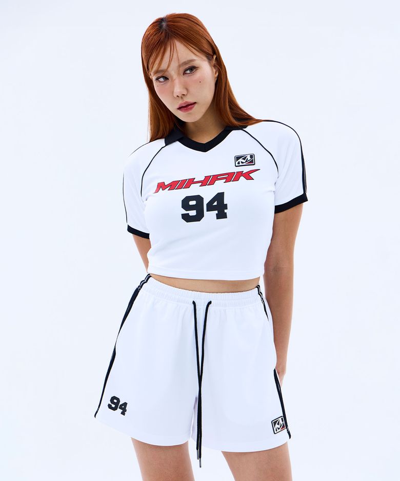 94 풋볼 크롭 저지 티셔츠 (WHITE)