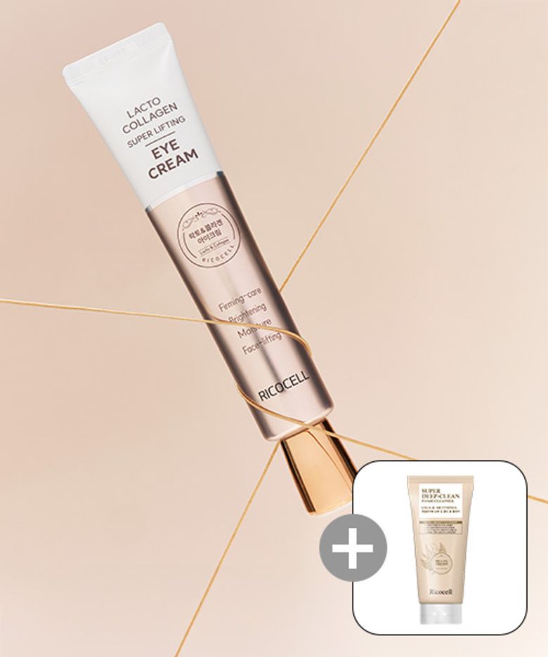 락토 콜라겐 슈퍼 리프팅 아이크림40ml 2개+리코셀 병풀&약쑥 슈퍼 딥 클린 폼 클렌저 120ml 1개