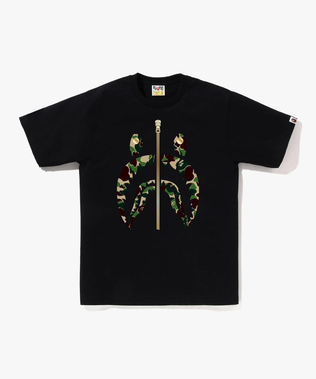 베이프(BAPE) ABC 카모 샤크 티셔츠(M) BLACK/GREEN