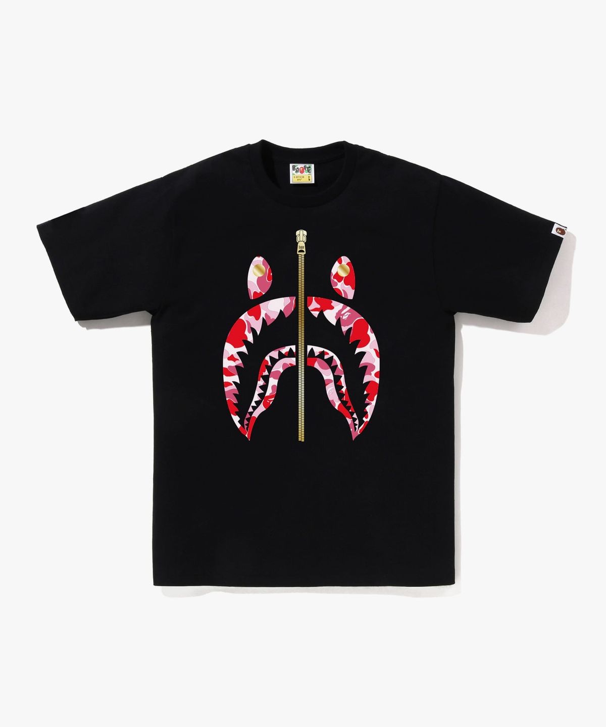 베이프(BAPE) ABC 카모 샤크 티셔츠(M) BLACK/PINK