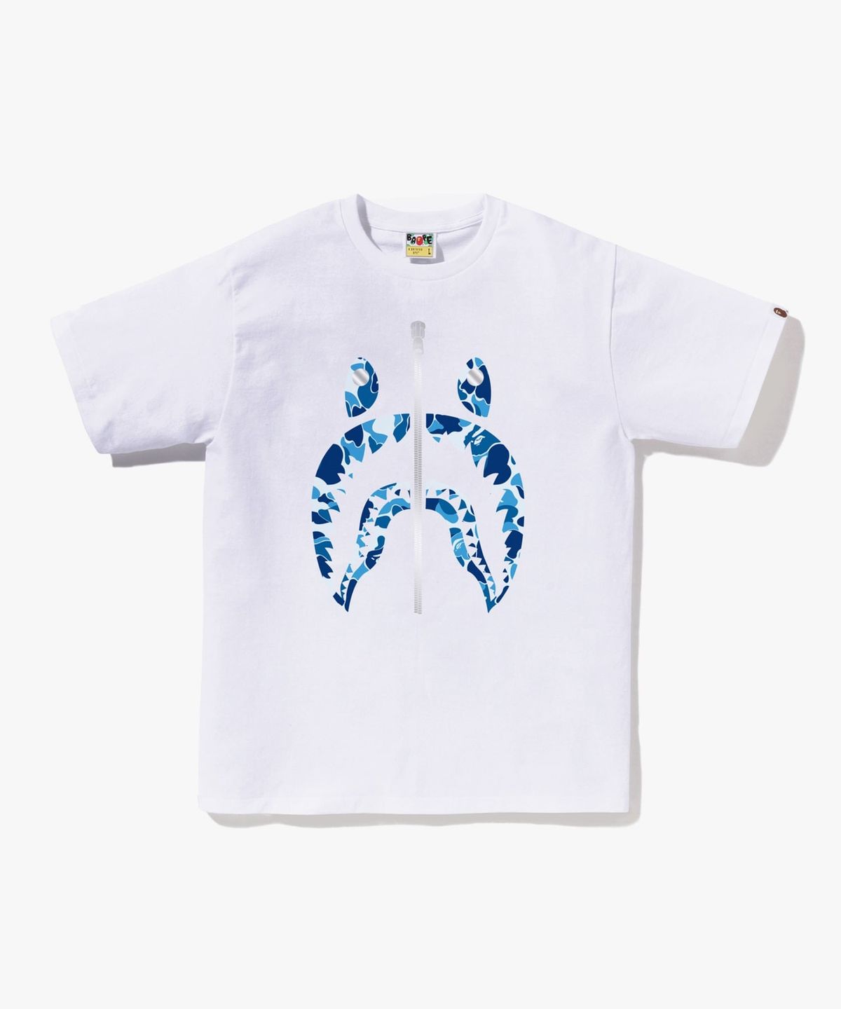 베이프(BAPE) ABC 카모 샤크 티셔츠(M) WHITE/BLUE