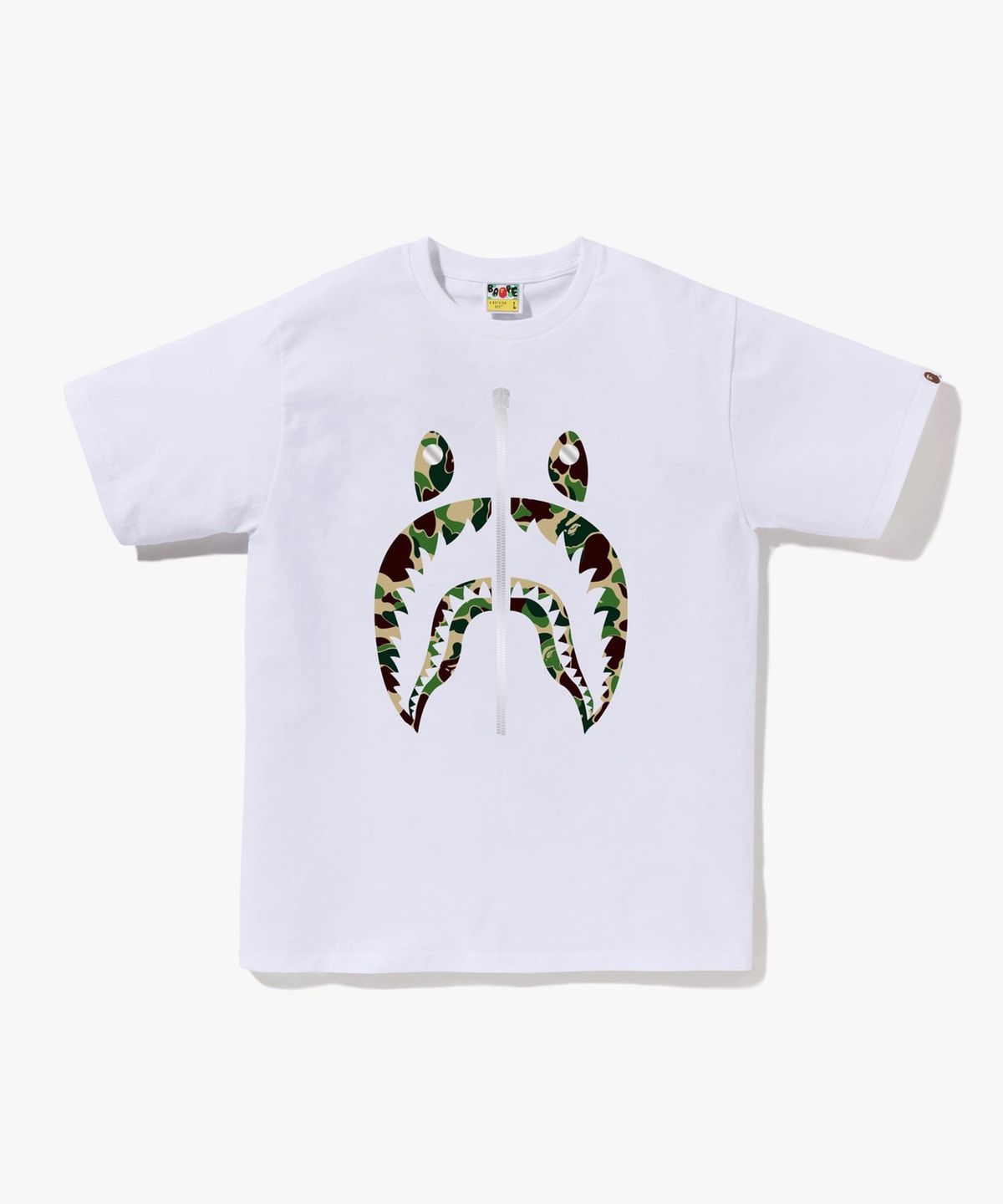베이프(BAPE) ABC 카모 샤크 티셔츠(M) WHITE/GREEN