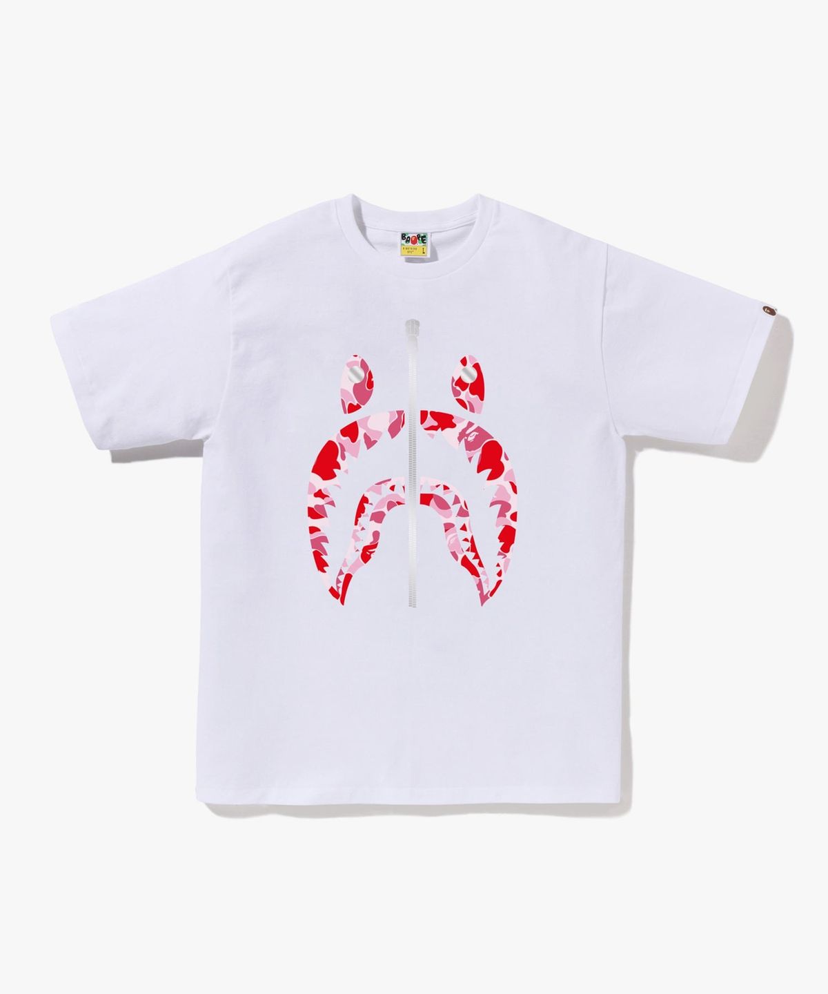 베이프(BAPE) ABC 카모 샤크 티셔츠(M) WHITE/PINK