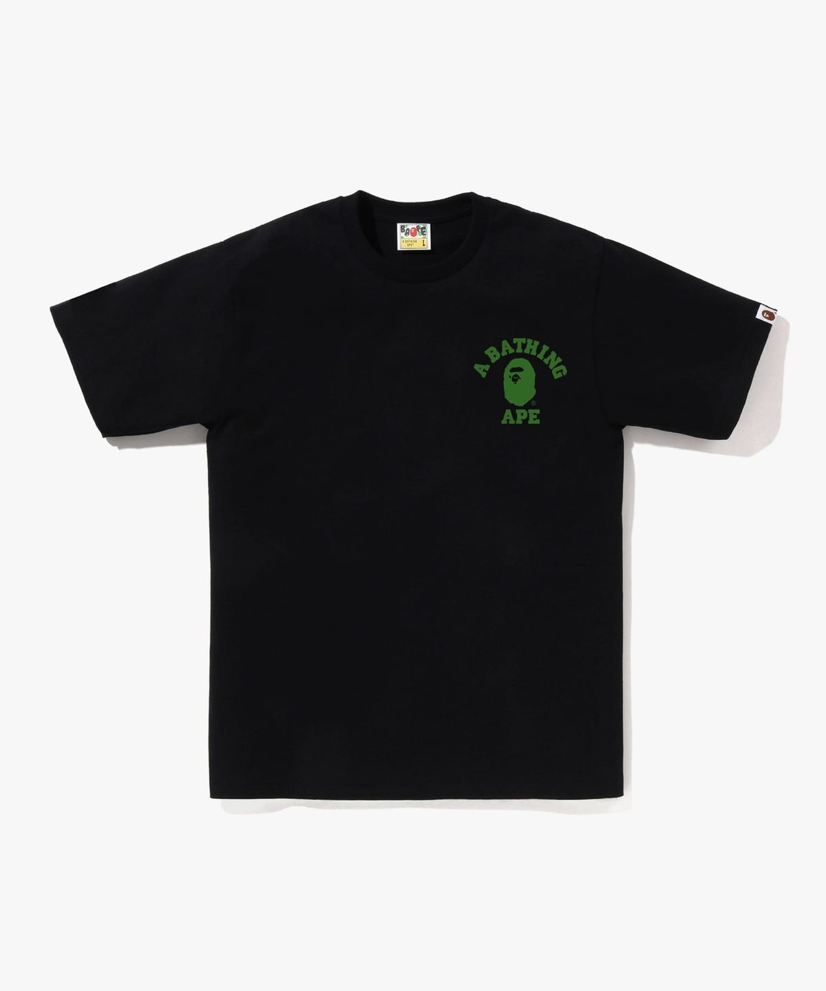 베이프(BAPE) ABC 카모 콜리지 ATS 티셔츠(M) BLACK/GREEN