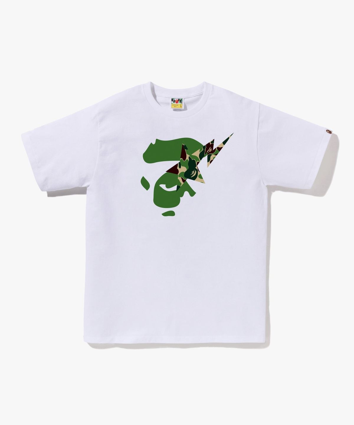 베이프(BAPE) ABC 카모 에이프 페이스 STA 티셔츠(M) WHITE/GREEN