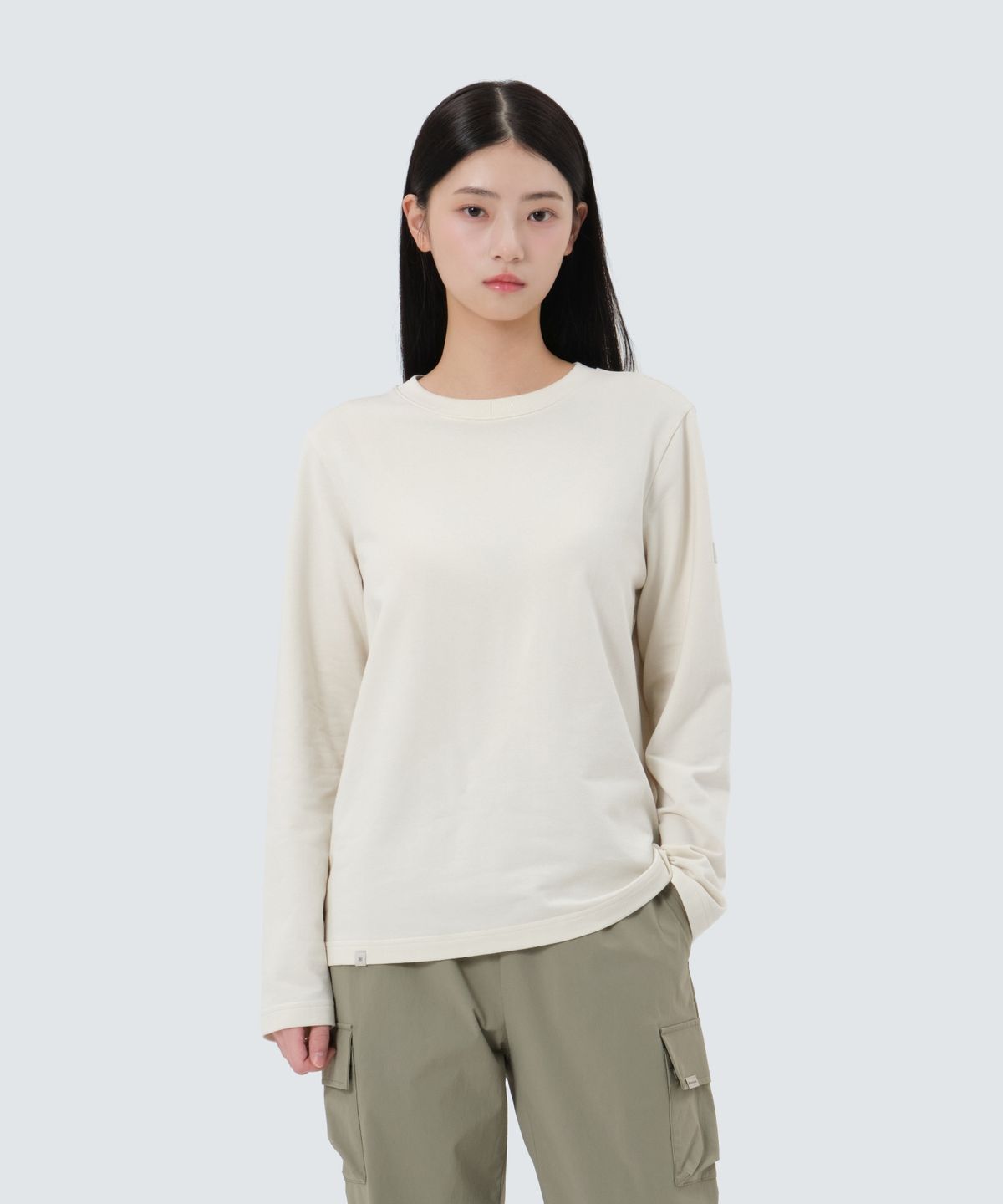 스노우피크 어패럴(SNOWPEAK APPAREL) 베이직 여성 긴팔 티셔츠 (S25FWFTL11) Sand Beige