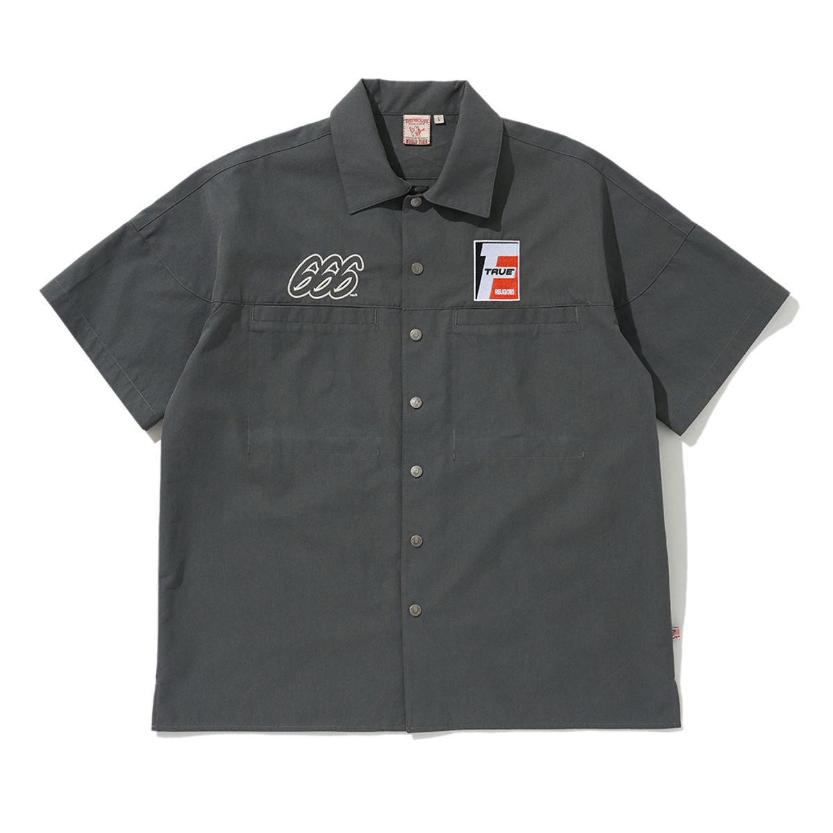 트루릴리젼(TRUERELIGION) SPEED LIMIT 666 SHORT SLEEVE SHIRTS GREY
