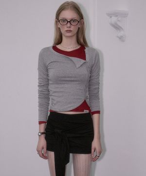 Side Eyelet Long Sleeve [Gray]