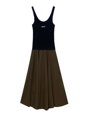 Logo sleeveless layered dress