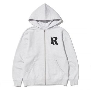 R. POINT ZIP-UP HOODIE MELAGE GREY