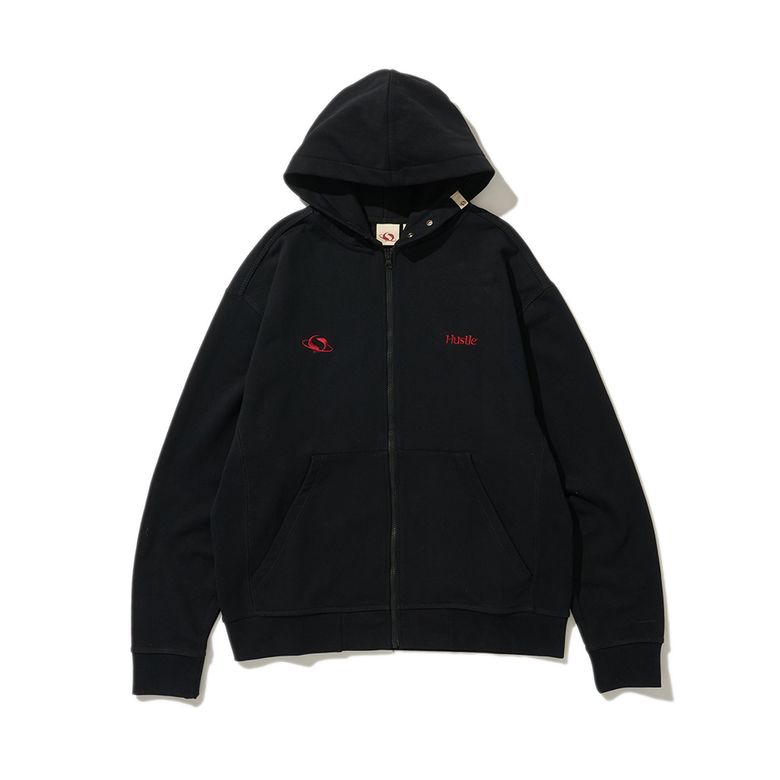 HUSTLE CLASSIC ZIP UP BLACK