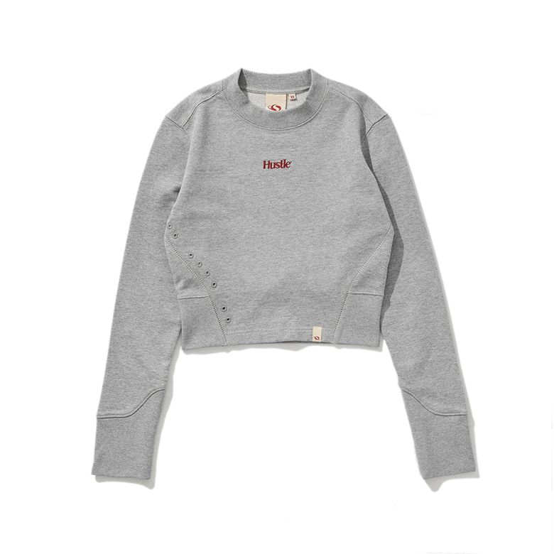 (W) HUSTLE CROP SWEAT MELANGE