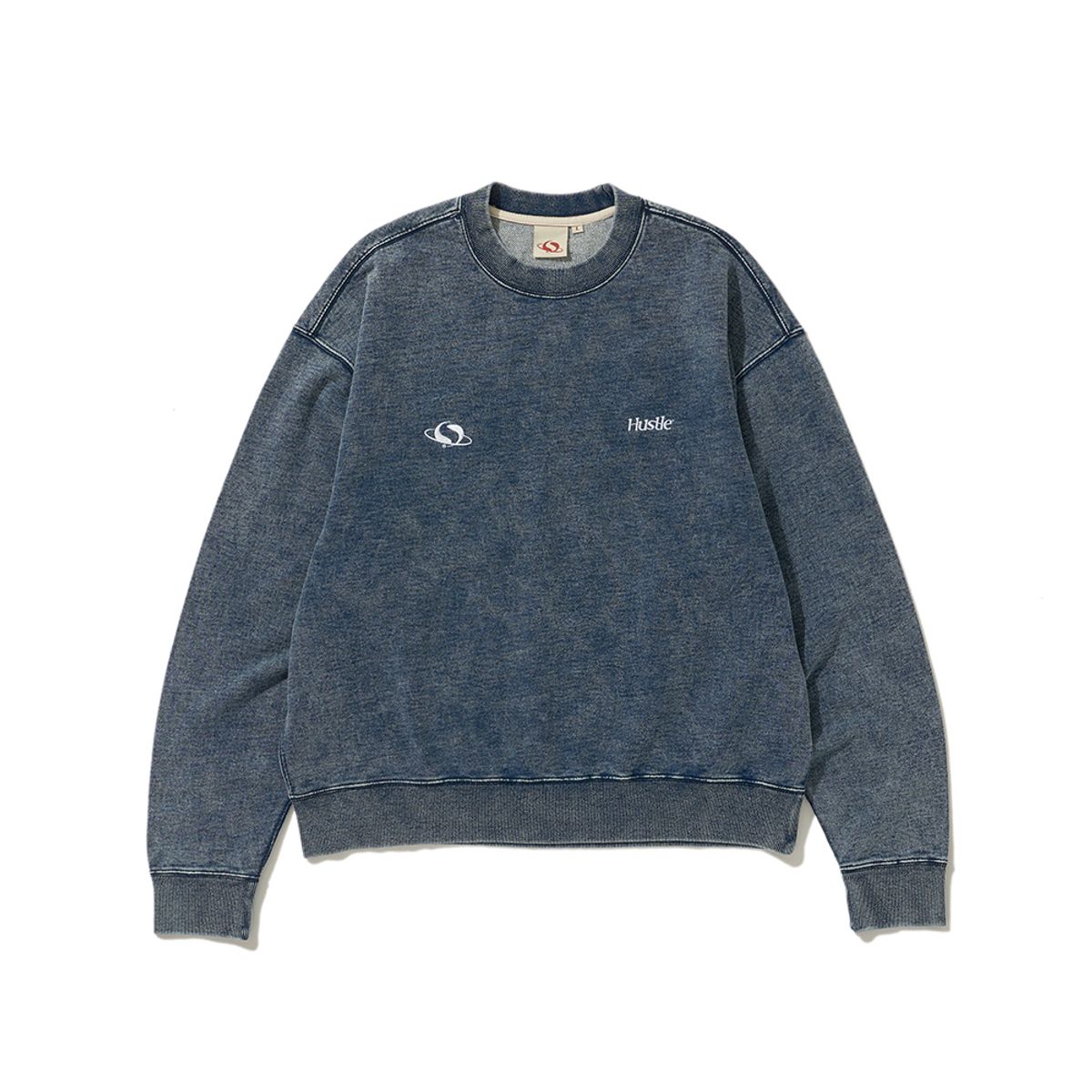 트루릴리젼(TRUERELIGION) HUSTLE CLASSIC SWEAT SHIRT WASHED NAVY