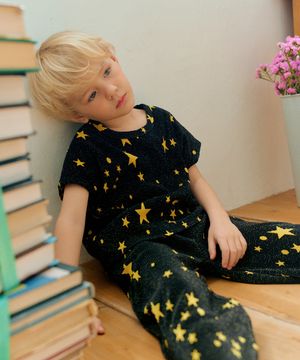 미드나잇 스타 플리츠 상하세트_블랙