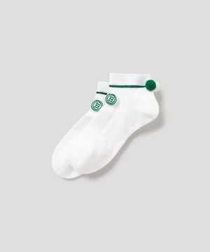 여성 폼폼 스니커즈  화이트