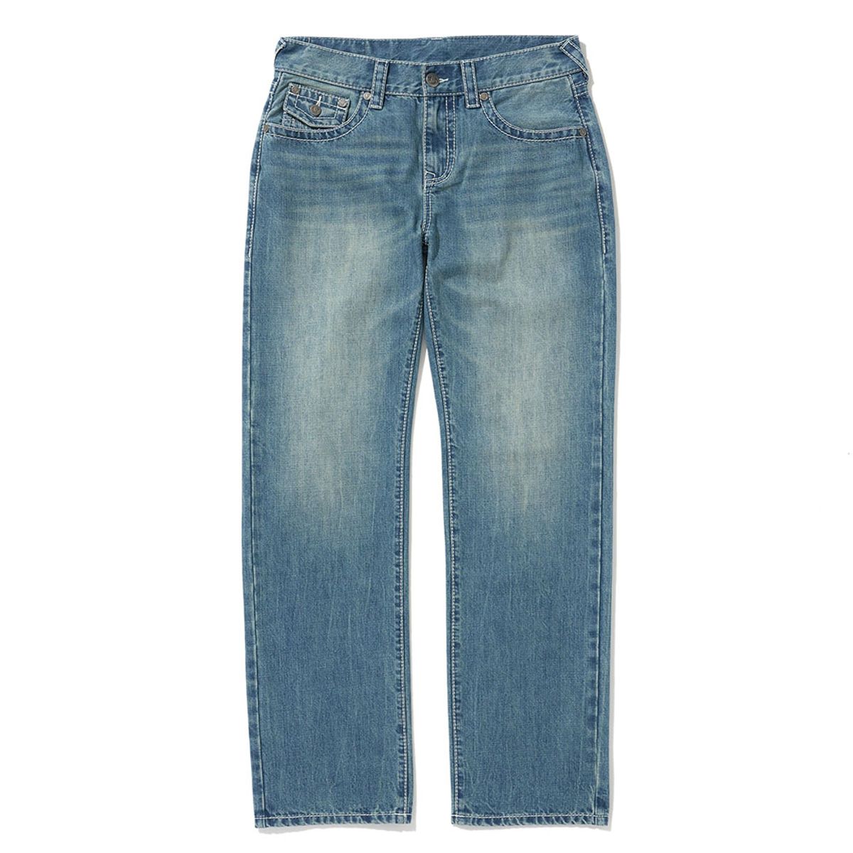 트루릴리젼(TRUERELIGION) RICKY STRAIGHT PANTS WASHED INDIGO