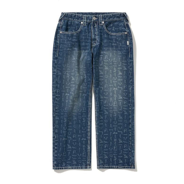HIEROGLYPHIC PANTS INDIGO