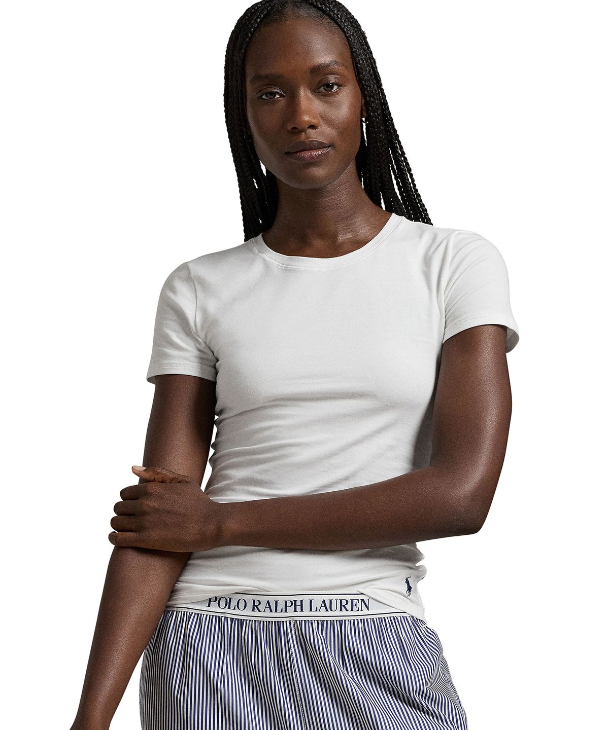폴로 랄프로렌 이너웨어(POLO RALPH LAUREN INNERWEAR) 여성 반팔 티셔츠 화이트 4P0486