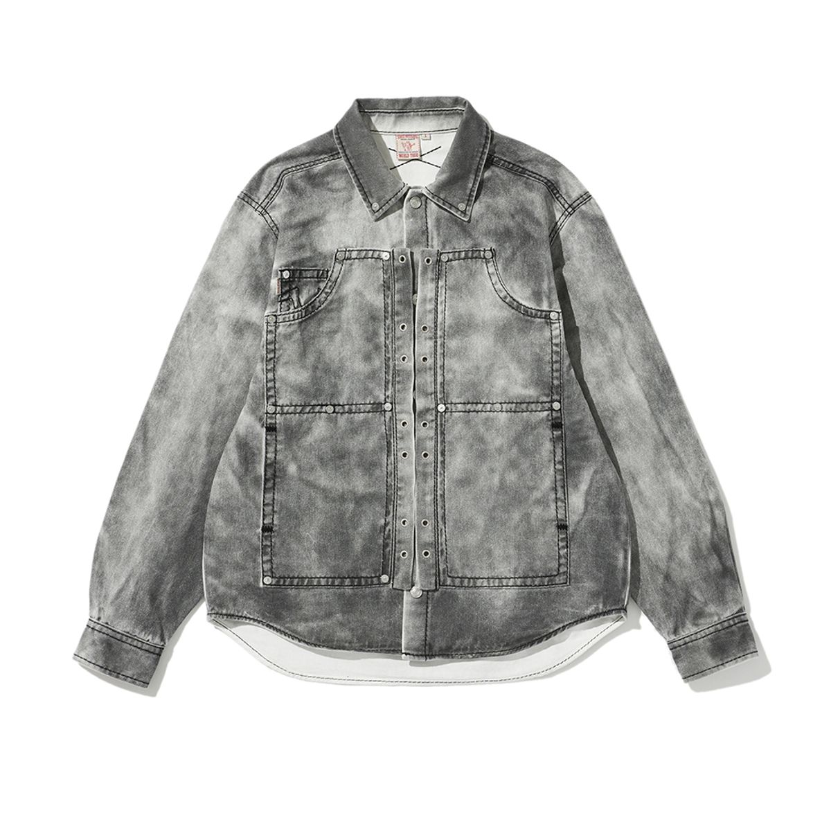 트루릴리젼(TRUERELIGION) BIG T DENIM WORK SHIRT WASHED GREY