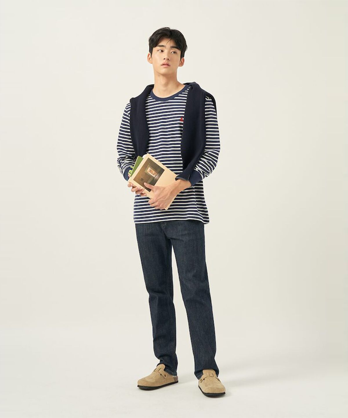 빈폴 멘(BEANPOLE MEN) 생지 스탠다드핏 데님 팬츠  네이비