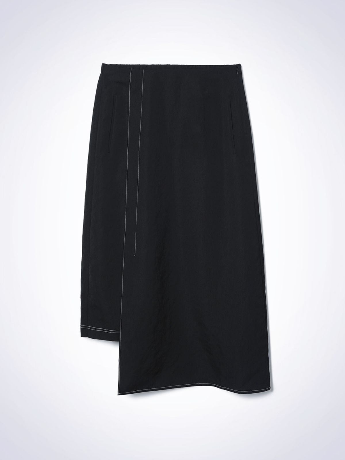 하우스공칠이씨(HAUS072C) CREASE WRAP SKIRT BLACK