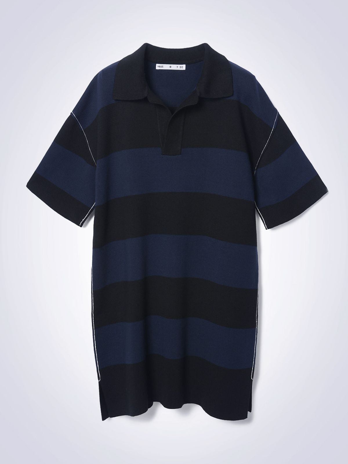 하우스공칠이씨(HAUS072C) STRIPED  H ONE PIECE BLACK