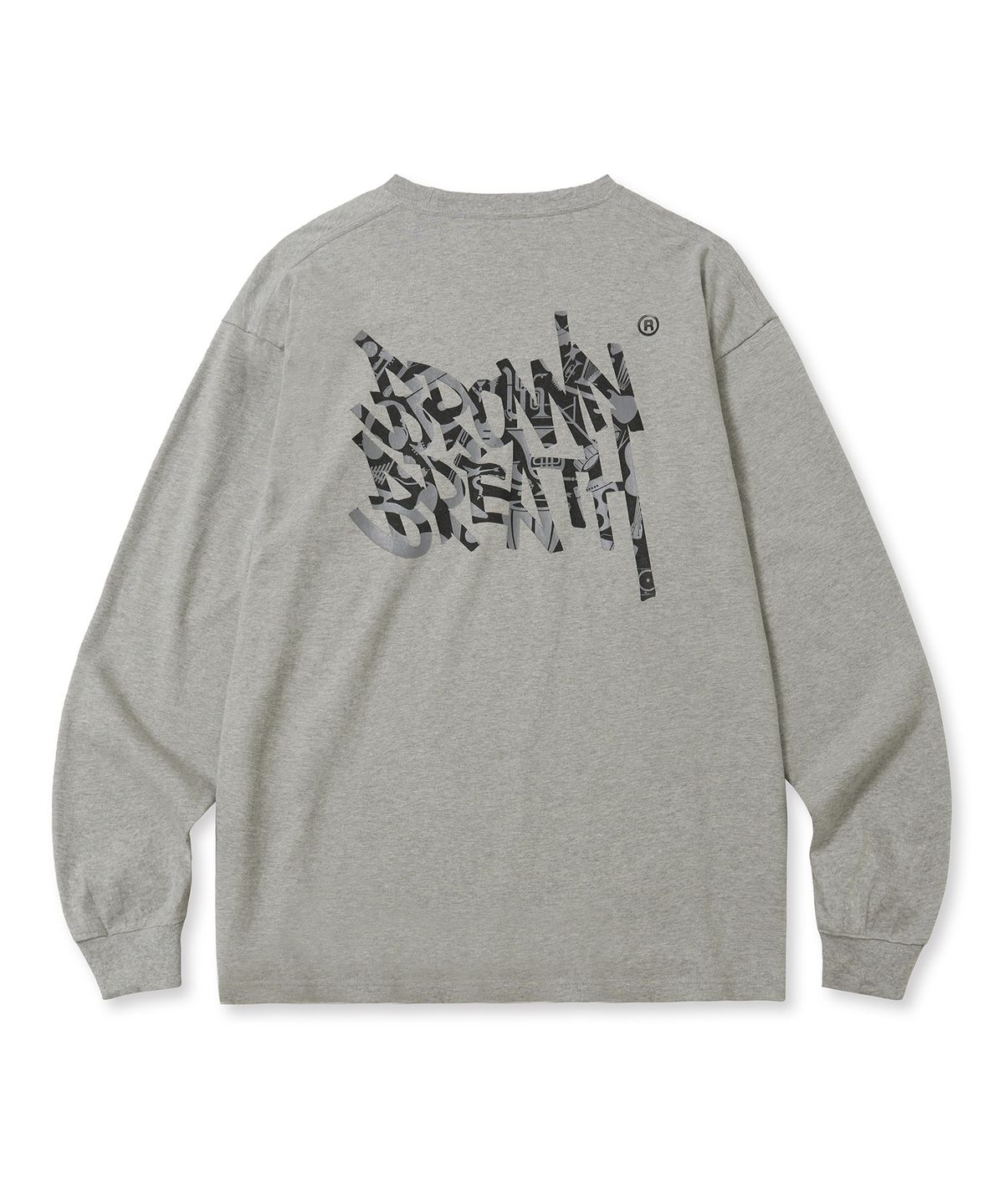 브라운브레스(BROWNBREATH) INSTRUMENTAL TAG LONGSLEEVE - MELANGE GREY