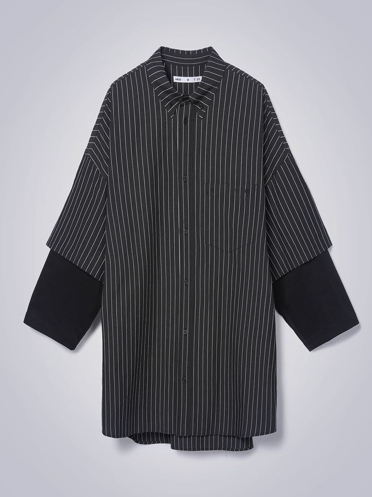 하우스공칠이씨(HAUS072C) UNISEX LAYERED  SHIRTS BLACK