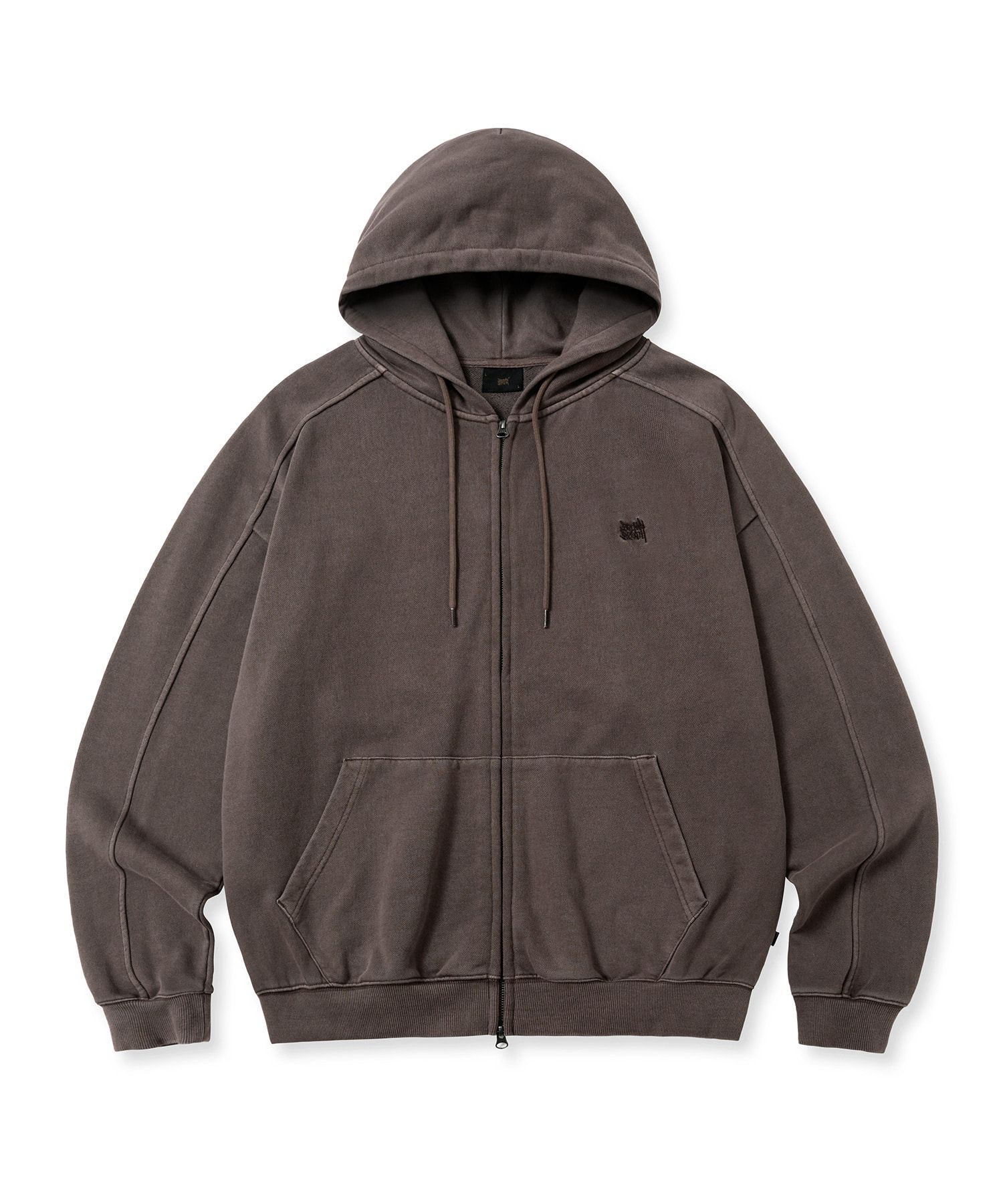 MUSINSA | BROWNBREATH PIGMENT TAG HOOD ZIP UP - BROWN