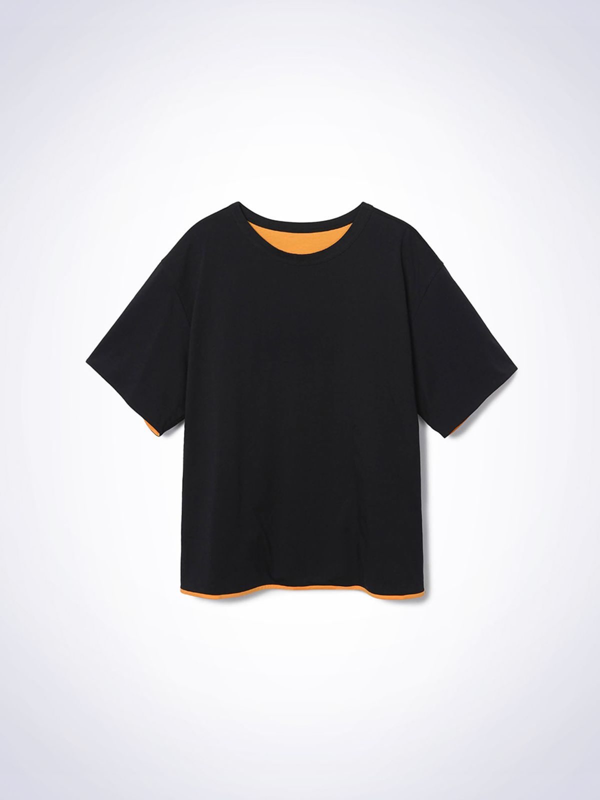 하우스공칠이씨(HAUS072C) TWO TONE T-SHIRTS BLACK