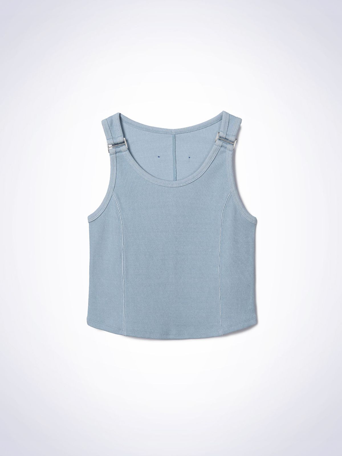 하우스공칠이씨(HAUS072C) BUCKLE SLEEVELESS T-SHIRTS LIGHT BLUE