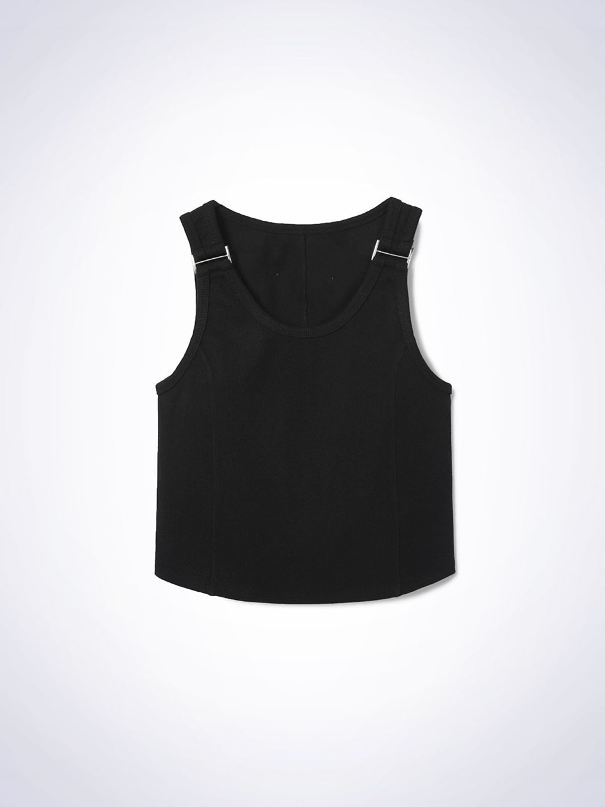 하우스공칠이씨(HAUS072C) BUCKLE SLEEVELESS T-SHIRTS BLACK