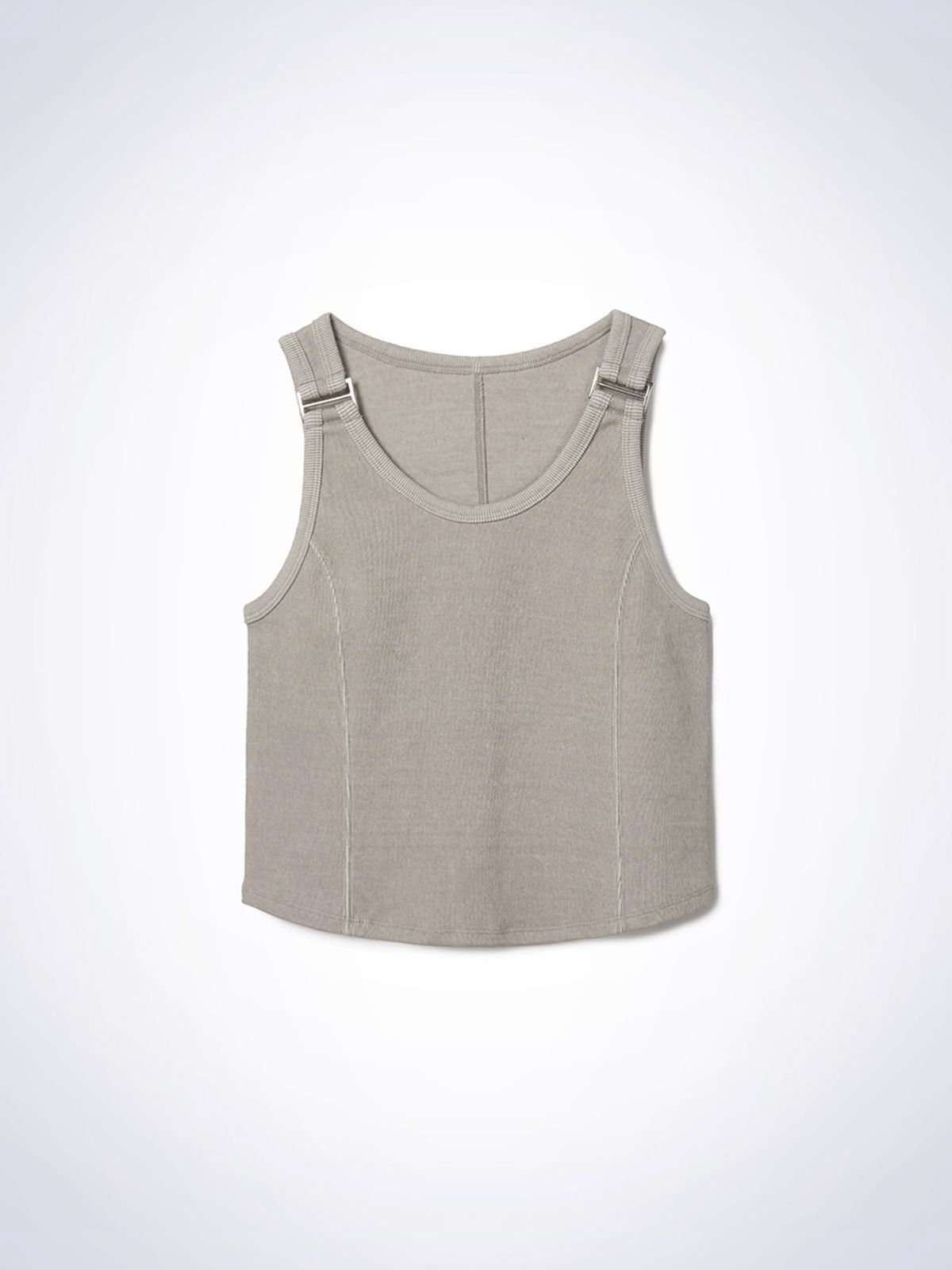 하우스공칠이씨(HAUS072C) BUCKLE SLEEVELESS T-SHIRTS LIGHT GREY