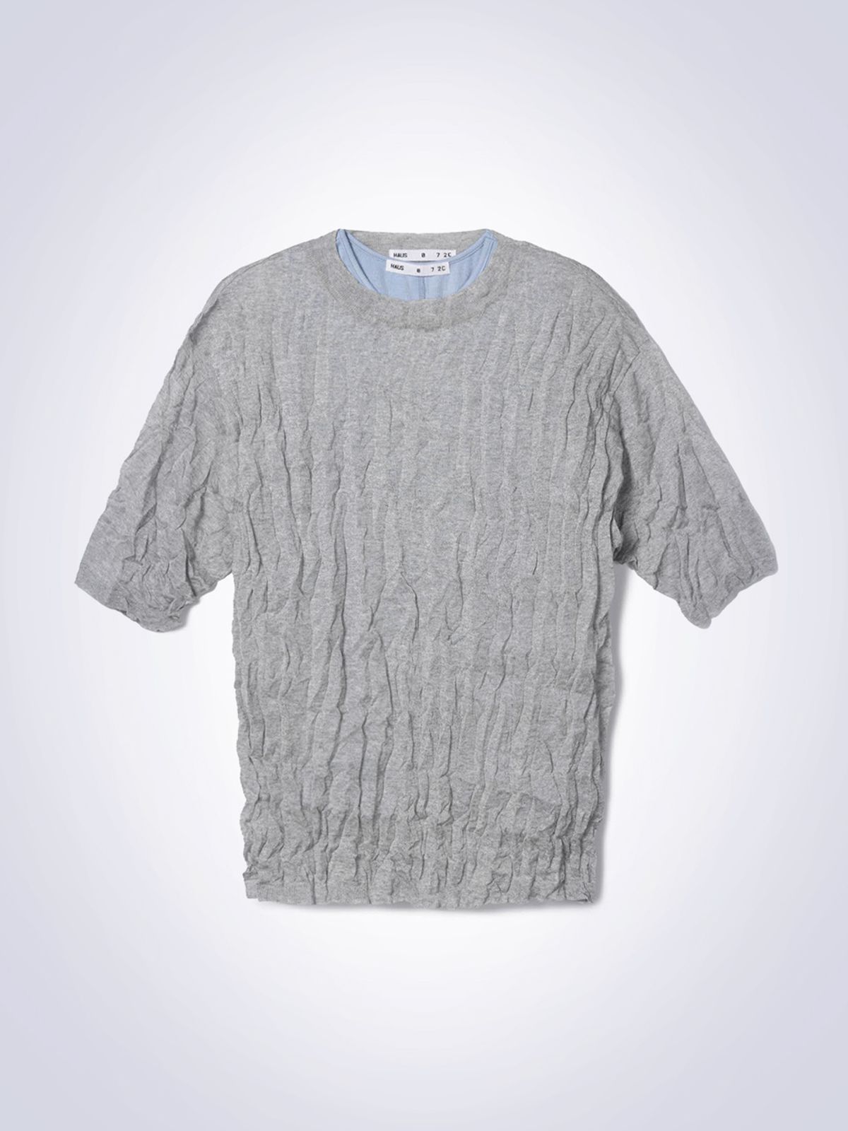 하우스공칠이씨(HAUS072C) CREASE LAYERED KNIT LIGHT GREY