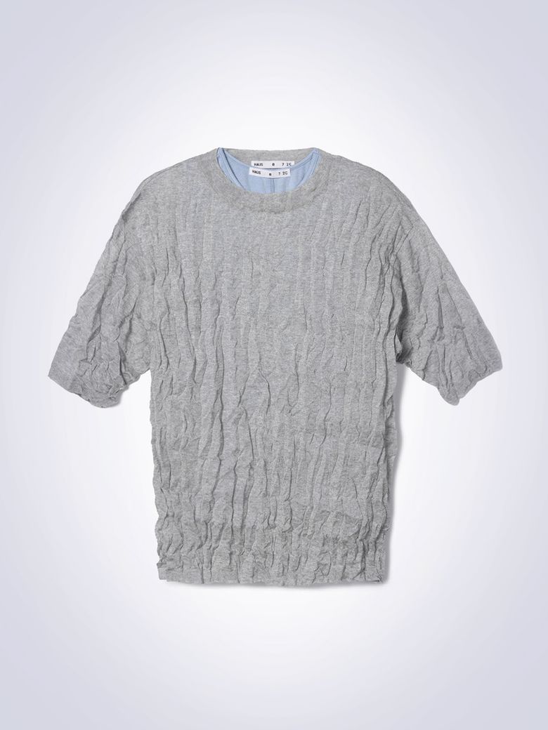 CREASE LAYERED KNIT LIGHT GREY
