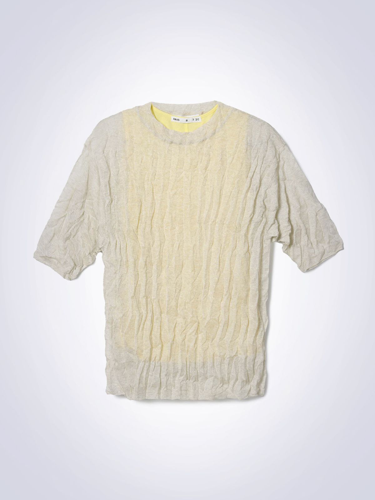 하우스공칠이씨(HAUS072C) CREASE LAYERED KNIT LIGHT BEIGE