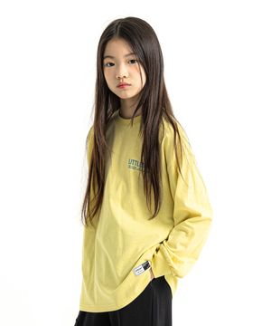 스몰 레터링 롱 슬리브 티셔츠 Yellow