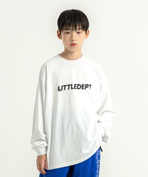 블러 레터링 롱 슬리브 티셔츠 White