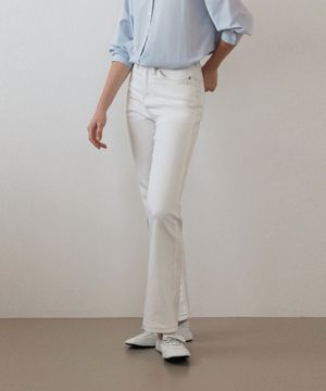 [10부 기장] 슬림 플레어 팬츠_Milk